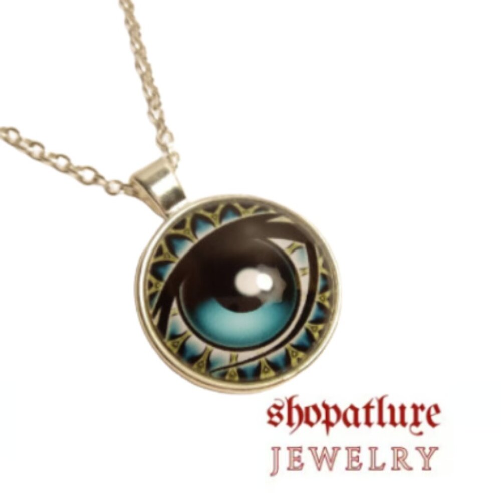 Fatima Evil Eye Glass Necklace - Picture 2 of 4